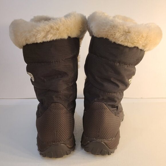 Womens North Face NUPTSE Goose Down Winter Boots Dark Brown US 7 - Picture 4 of 8